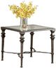 Bassett Mirror Lido Clear Rectangle End Table with Burnished Bronze Base-0
