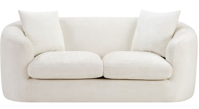 Meridian Furniture Penelope Cream Chenille Fabric Loveseat-1