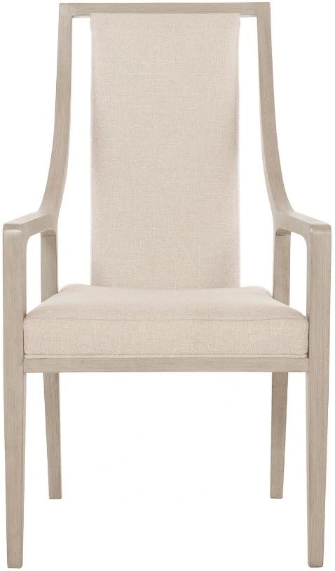 Bernhardt Axiom Beige/Linear Gray Upholstered Dining Arm Chair-0