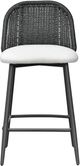 TOV Furniture Alexa Black/Cream White Linen/Wicker Outdoor Counter Stool-2