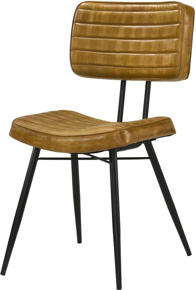 Coaster® Misty 2-Piece Camel/Black Padded Side Chairs-2