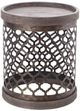 Olliix by Madison Park Grey Cirque Reclaimed Quatrefoil Metal Drum-0
