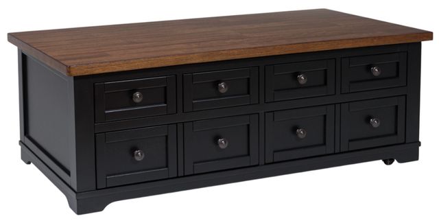 Signature Design by Ashley® Wildenauer Brown Lift Top Cocktail Table with Black Base-0