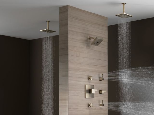 Brizo Siderna® Brilliance® Brushed Nickel Rectangular Raincan Showerhead-3