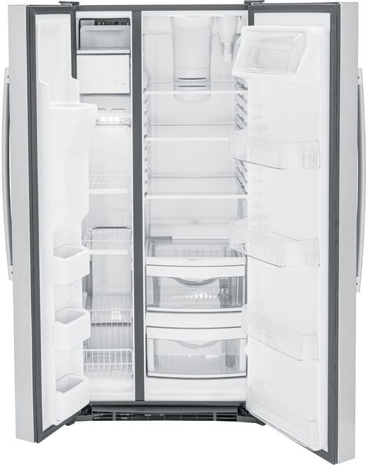 Scratch N' Dent GE® 33 in. 23.0 Cu. Ft. Fingerprint Resistant Stainless Steel Side-by-Side Refrigerator-3