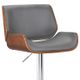 Armen Living London Grey Adjustable Swivel Bar Stool-4