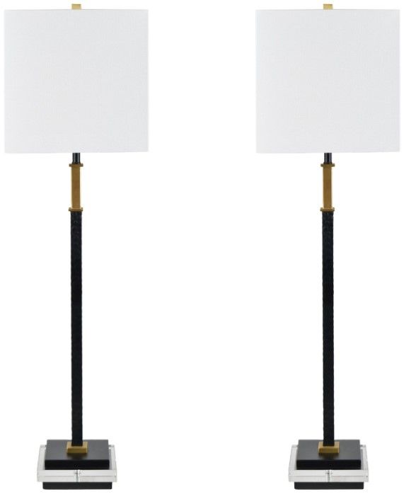 Crestview Collection Portofino 2-Piece Black Buffet Lamp Set-0