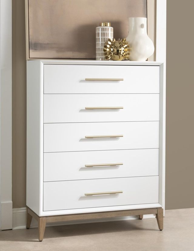 Legacy Classic Melrose Cloud White/Dessert Oak Chest Drawer -1