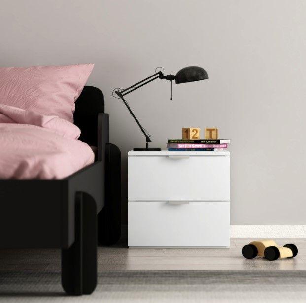 HH2 Home Delmar Matte White Nightstand-6