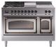 Ilve® Nostalgie II Noblesse 48'' Stainless Steel Pro Style Dual Fuel Range with Burnished Trim-0