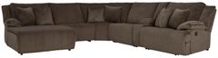 Signature Design by Ashley® Top Tier 6-Piece Chocolate Left-Arm Facing Manual Reclining Sectional and Chaise