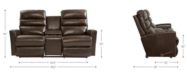 La-Z-Boy® Liam Chestnut Manual Wall Reclining Loveseat with Console-2