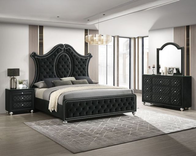 Crown Mark Cameo Black Nightstand-1