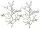 A & B Home 2-Piece Silver Wall Sculptures with Bird Accent Set-0