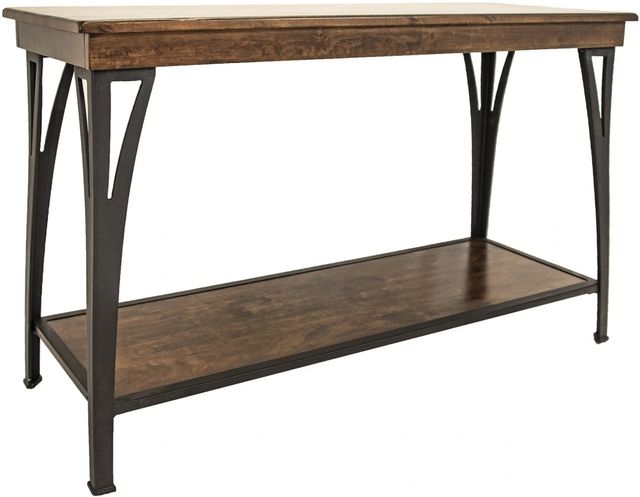 Intercon District Cool Copper Sofa Back Table with Black Base-0