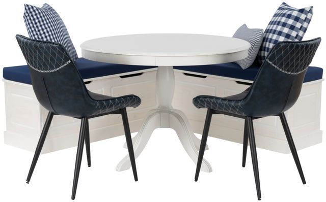 Linon Norah August 5-Piece Black/White Nook Dining Set with Cushion Set-0