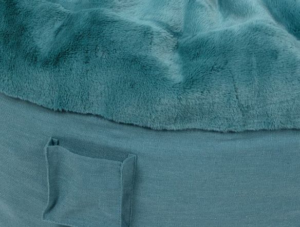 CordaRoy's® Nest Blue Bunny Fur Full Bean Bag Cover with Pillow-1