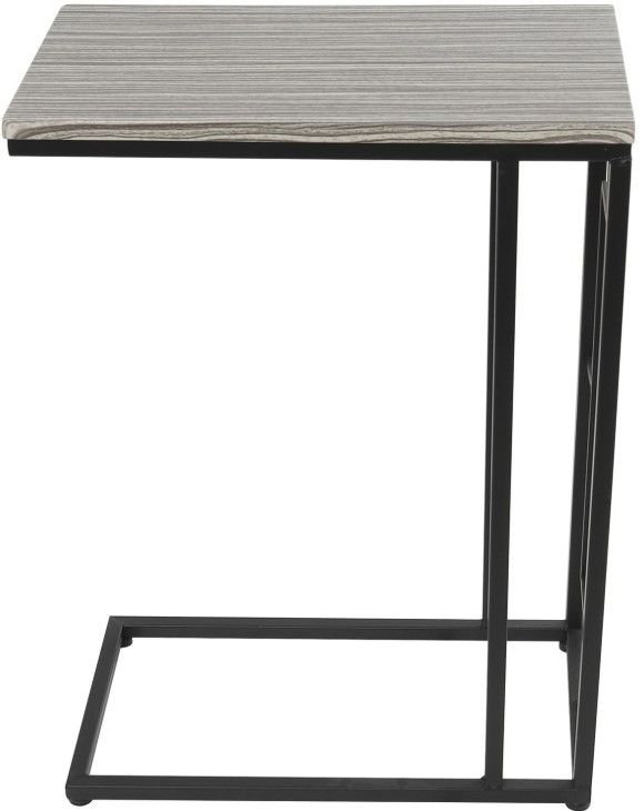 Deco Marche Light Brown C-Table with Black Base-1