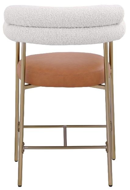 Meridian Furniture Blake Brushed Gold/Cognac/Cream Counter Stool-3
