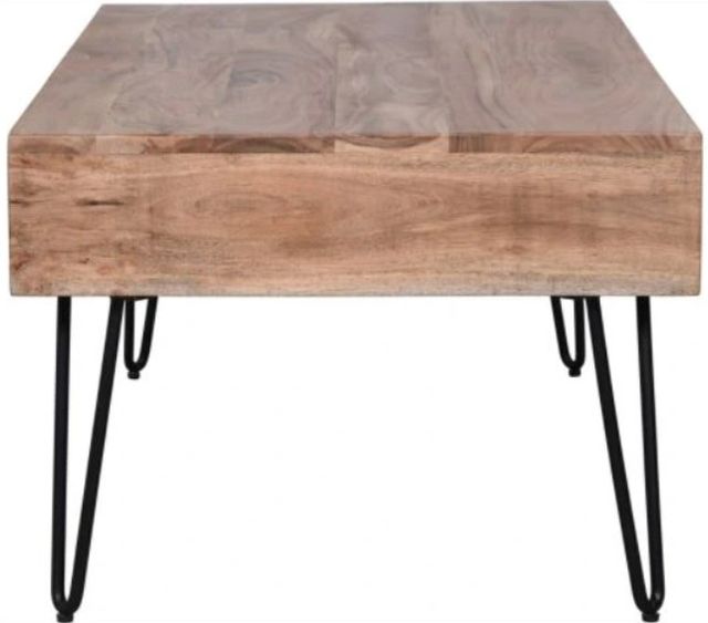 Jofran Inc. Rollins Natural Coffee Table with Black Base-3