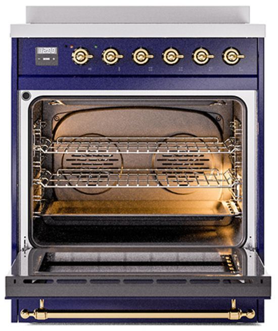 Ilve® Nostalgie II Series 30" Midnight Blue Pro Style Induction Range-2