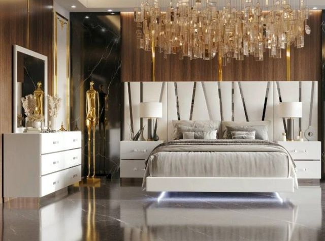 New Classic® Home Furnishings Europa 4-Piece White King Panel Bedroom Set-1