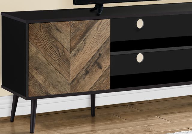 Monarch Specialties Inc. Black/Brown 72" TV Stand with Wood Legs-1