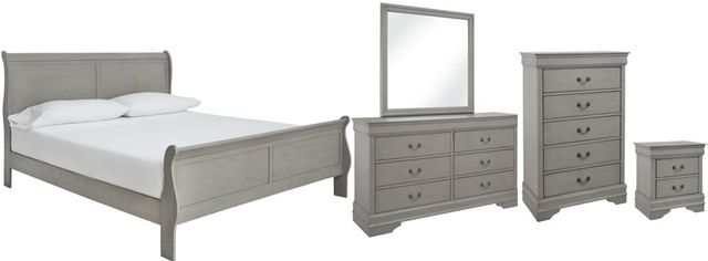 Signature Design by Ashley® Kordasky 5-Piece Dove Gray California King Sleigh Bed Set-0