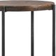 Dovetail Furniture Casoria Antique Medium Brown Side Table with Black Base-1