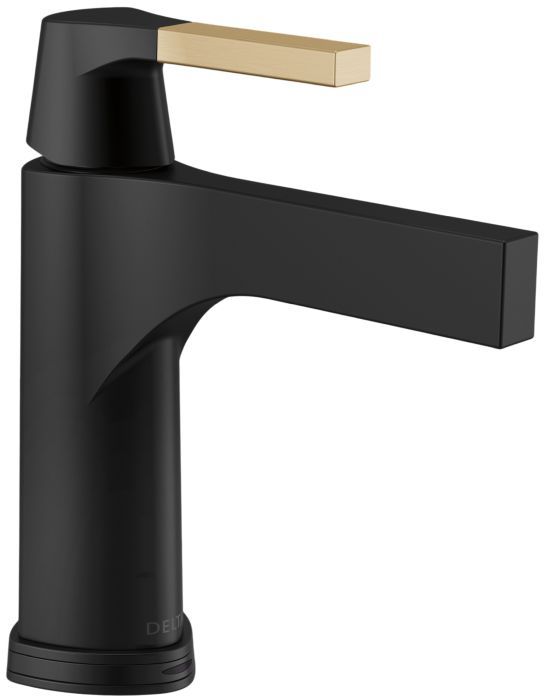 Delta Zura® Champagne Bronze/Matte Black Touch2O® Bathroom Faucet with Touchless Technology-0