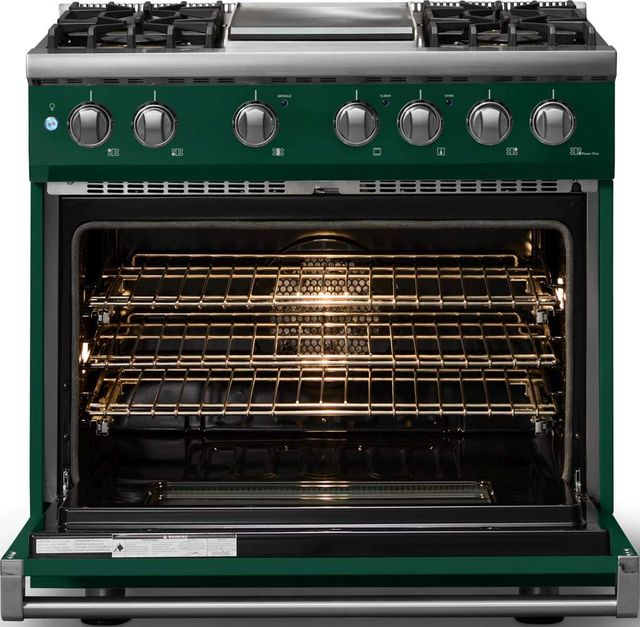 Viking® 5 Series 36" Ivy Pro Style Dual Fuel (LP) Range with Polished Chrome Trim-1