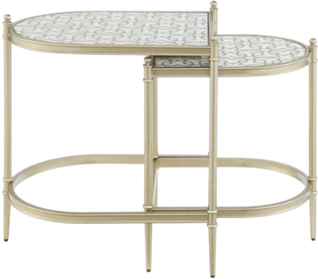 ACME Furniture Zaba Glass Top Nesting Table with Champagne Base-3