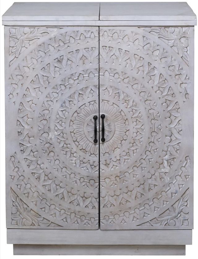 Jaipur Furniture Jabot White Wash Bar Cabinet-1