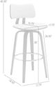 Armen Living Pico Cream/Walnut Swivel Bar Stool-2