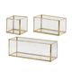 A & B Home 3-Piece Gold Glass Box Set-0