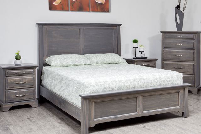 Mako Wood Furniture Symphony Gray Queen Panel Bed-1