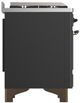 Ilve® Majestic III 48" Graphite Matte Pro Style Dual Fuel Liquid Propane Range with Solid Door and Burnished Trim-4