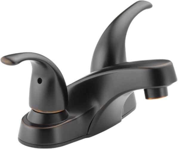 Peerless Core Oil Rubbed Bronze 4" 2-Handle Lever Bathroom Faucet with Pop-Up-0