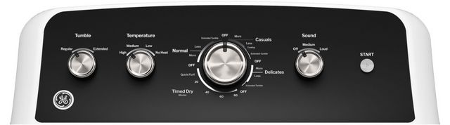 GE® 7.2 Cu. Ft. White Electric Dryer-2