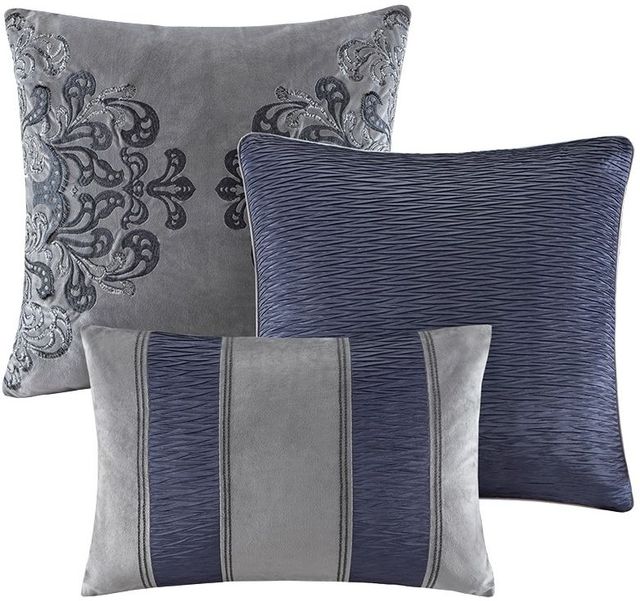 Olliix by Madison Park Signature Sophisticate Grey King Velvet Comforter Set-3