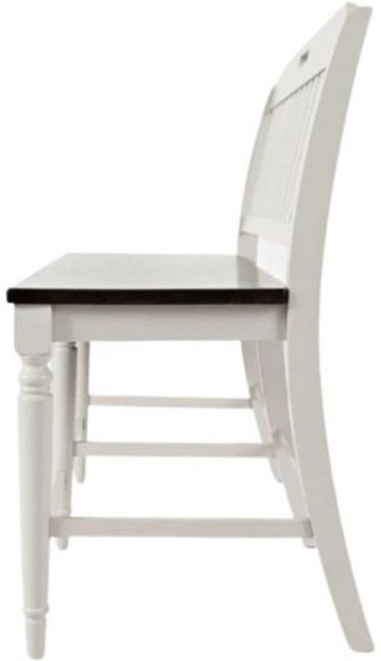 Jofran Inc. Orchard Park Brown/Light Gray Slatback Counter Bench-3
