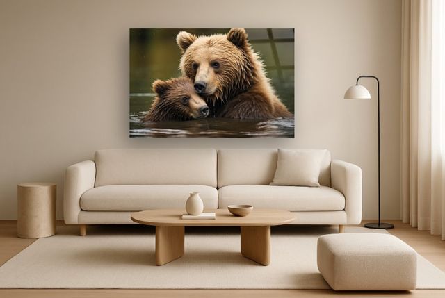 Classy Living Contemplative Bear Family Art Wall Art-1