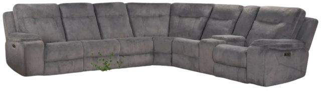 New Classic® Home Furnishings Teddy 3-Piece Gray Power Reclining L-Shape Sectional-0