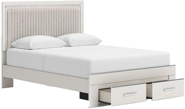Signature Design by Ashley® Birmonton White Queen Upholstered Storage Panel Bed-1