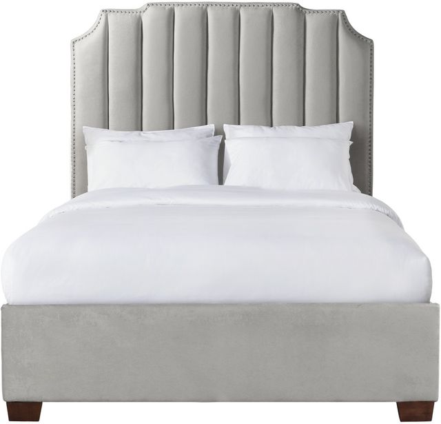 Elements International Harper Gray Queen Upholstered Bed-1