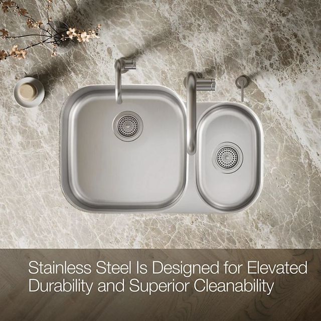 KOHLER® Undertone® Stainless Steel 30.75" Undermount Double-Bowl Kitchen Sink-3