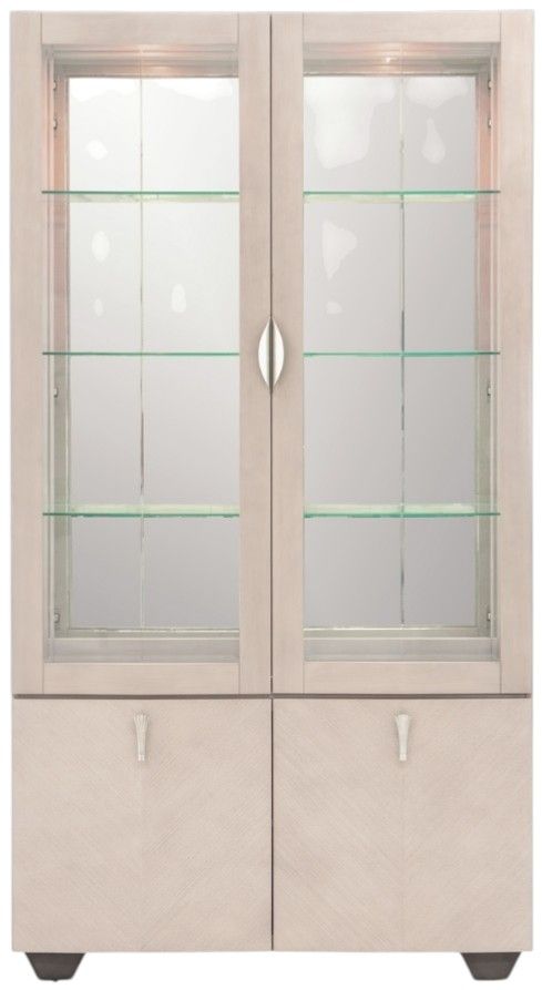 Michael Amini® Fantosini Silver Leaf Display Cabinet-2