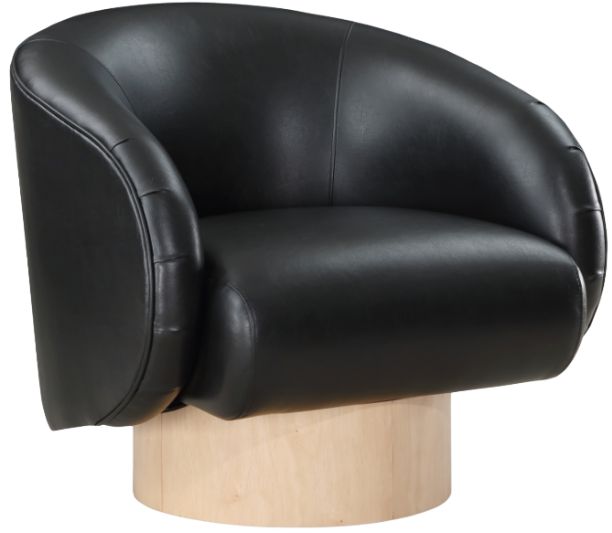 Meridian Furniture Gibson Black Vegan Leather Swivel Chair-0
