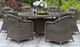 Furniture of America® Canistota Gray Aluminum/Fabric/Faux Rattan Outdoor Dining Arm Chair-1