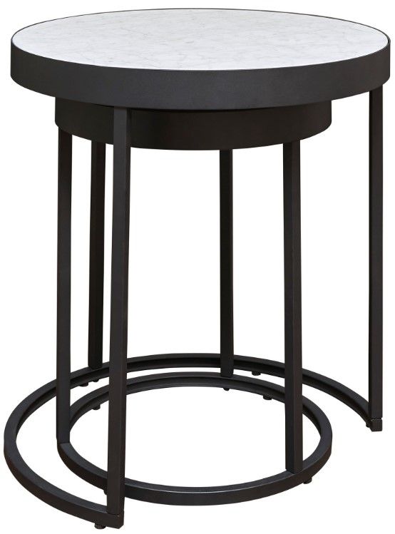 Signature Design by Ashley® Windron 3-Piece Black/White Living Room Table Set-2